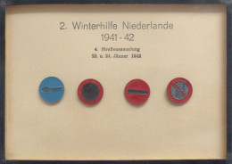 WHW Winterhilfe Niederlande Gaustraßensammlung Januar1942 Abzeichen Im Rahmen 13 X18 Cm I-II - Guerra 1939-45