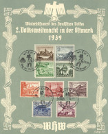 WHW-NS-GEDENKBLATT WK II - Großes WHW-GEDENKBLATT 2.VOLKSWEIHNACHT In Der OSTMARK 1939 Mit WHW-Marken-Satz (Auflage Nur  - War 1939-45