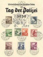WHW-NS-GEDENKBLATT WK II - Großes WHW-GEDENKBLATT TAG Der POLIZEI 1939 Mit Entspr. S-o BERLIN 1939 Und WHW-Gedenkmarken- - War 1939-45