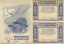 WHW 2 Zeichnungsscheine Dem Winterhilfswerk Des Deutschen Volkes 1940/41, 4-seitiges Faltblatt DIN A4 - Guerra 1939-45