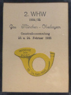 WHW Gau München-Oberbayern Gaustraßensammlung Februar 1935 Abzeichen Rahmen 9x12 Cm I-II - Weltkrieg 1939-45