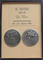 WHW Gau Wien Gaustraßensammlung Januar 1939 2 Abzeichen Im Rahmen 9x12 Cm I-II - Weltkrieg 1939-45