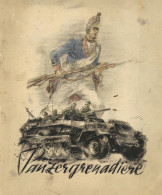 Panzer WK II Panzergrenadiere Mappe Von Gotschke, Walter Mit 21 Blättern (kpl.) Mit Montierten Grafiken Inkl. Bildtiteln - Weltkrieg 1939-45