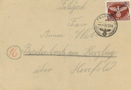 Feldpost WK II - INSELFELDPOST-Brief 26.12.44 Fp-Nr. 68025 Senkr. Gefaltet I-II Mi.-Nr. 10BbI Mi. 180.- - Guerre 1939-45