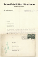WK II Dokumente Beileids-Schreiben Der NSFK-Gruppe 16 An Ehefrau Inkl. Briefumschlag II - Guerra 1939-45