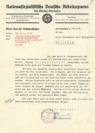 WK II Dokumente Brief Vom Kreisamtsleiter Des Gau München-Oberbayern Der Nationalsozialistischen Deutschen Arbeiterparte - War 1939-45