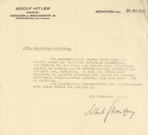 WK II Dokumente Brief Vom Oberdienstleiter Bornmann, Albert Der Kanzlei Von Adolf Hitler Zur Ehrebürgerschaft Vom 28. Ap - Weltkrieg 1939-45