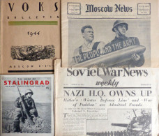 WK II Dokumente Der 2. Weltkrieg Aus Russischer Sicht, Kl. Lot Mit Zeitungen Und Büchern II - Weltkrieg 1939-45