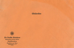 WK II Dokumente Leerer Umschlag Der Deutschen Arbeitsfront Bauverwaltung Hessen-Nassau I-II - Weltkrieg 1939-45