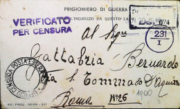 POW WW2 – WWII Italian Prisoner Of War In MIDDLE EAST AFRICA - Censorship Censure Geprüft  – S7732 - Poste Militaire (PM)