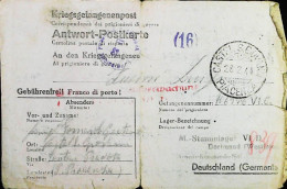 POW WW2 – WWII Italian Prisoner Of War In Germany - Censorship Censure Geprüft  – S7688 - Poste Militaire (PM)