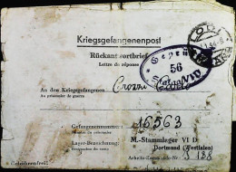 POW WW2 – WWII Italian Prisoner Of War In Germany - Censorship Censure Geprüft  – S7692 - Correo Militar (PM)