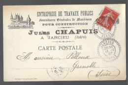 Jarcieu, Carte Postale De L'entreprise De Travaux Publics Jules Chapuis (A20p33) - Autres & Non Classés