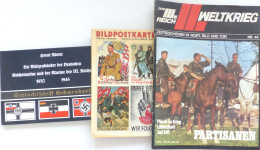 WK II Lot Mit 10 Ausgaben Der Zeitschrift Das III. Reich II. Weltkrieg Und 2 Bücher Bildpostkarten Und Schlachtschiff Sc - War 1939-45