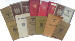 WK II Lot Mit 12 Ausweisen Vor 1945, Wehr-, Reisepass, Arbeitsbücher, DAF II - War 1939-45