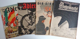 WK II Lot Mit 4 Verschiedenen Zeitschriften U.a. Der Adler In Unterschiedlicher Erhaltung - War 1939-45