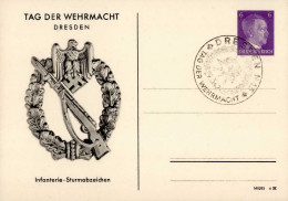 WK II WHW Dresden Infanterie-Sturmabzeichen Ganzsache I- - War 1939-45