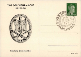 WK II WHW Dresden Infanterie-Sturmabzeichen Ganzsache I- - War 1939-45