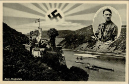 WK II Aufgehende Sonne Burg Rheinstein Hitler I-II - Weltkrieg 1939-45