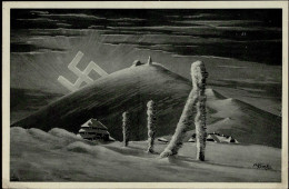 WK II Aufgehende Sonne Schneekoppe Schlesierhaus I-II - Guerra 1939-45