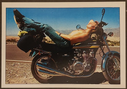 Carte Postale : Johnny Hallyday Au Mexique (traversée De La Vallée De La Mort) 1974 (moto Kawasaki) - Künstler