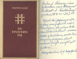 Buch WK II Im Finstern Tal Von Lilje, Hanns 1947, Verlag Lätare Nürnberg, Mit Pers. Widmung 122 S. II - Guerre 1939-45