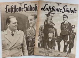 Buch WK II Lot Mit 12 Zeitschriften Luftflotte Südost Hrsg. Unter Mitwirkung Des Luftflottenkomandos 1940-43 In Untersch - Guerre 1939-45