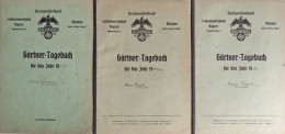 Buch WK II Lot Mit 3 Gärtner-Tagebüchern Der Landesbauernschaft Bayern Reichsnährstand Blut Und Boden Aus Den Jahren 191 - Guerre 1939-45