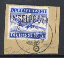 Feldpost WK II Inselpost Insel Leros 1945 Handstempelaufdruck Briefstück Vs. Signiert U. Geprüft Pickenpack - Guerra 1939-45