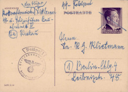 FELDPOST WK II - General-Gouvernement-GSK Als SS-Feldpostkarte SS- U.Polizeiführer KRAKAU 1944 I-II - War 1939-45