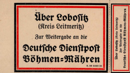 Feldpost WK II Deutsche Dienstpost Böhmen U. Mähren Leitzettel Mit Abschnitt Ungebraucht über Lobositz (Kreis Leitmeritz - Guerra 1939-45