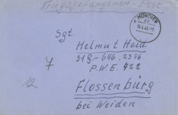 Kriegsgefangenenpost WK II Vom 14./15. April 1946 Von München In Das Ehemalige KZ Flossenbürg, Brief Mit Inhalt, I-II St - War 1939-45