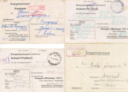 Kriegsgefangenpost WK II Serbien Offizierslager 1943/44 Mit Zensur (5 Belege Mit Text) II - Oorlog 1939-45