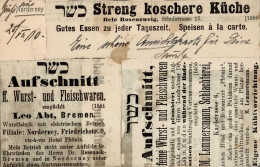 Judaika Norderney Selbstgemacht Mit Werbung Koschere Lebensmittel 1910 I-II Publicite Judaisme - Judaika
