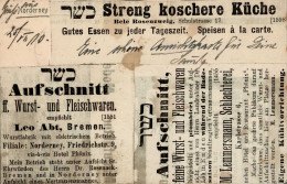 Judaika Norderney Selbstgemacht Mit Werbung Koschere Lebensmittel 1910 I-II Publicite Judaisme - Judaísmo