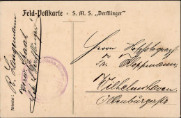 Feldpost WK I Schlachtkreuzer S.M.S. Derfflinger 1914, II (Reißnagelloch) - Weltkrieg 1914-18