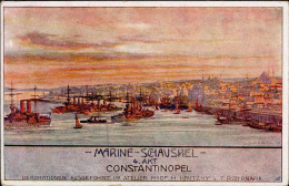 Schiff Kreuzer WK I Constantinopel Marineschauspiel 1917 Sign. I-II (Ecke Bestossen) Bateaux Bateaux - Guerra 1914-18