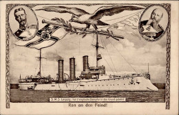 Schiff Kreuzer WK I S.M.S. Leipzig I-II Bateaux Bateaux - War 1914-18