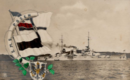 Schiff Kreuzer WK I S.M.S. Posen I-II (fleckig) Bateaux Bateaux - War 1914-18