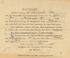 U-Boot Ausweis Dokument Schnellzugberechtigung Ausgestellt Für Einen Leutnant Zur See Der Unterseeboot-Flottille Pola 19 - Guerre 1914-18