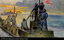 Delcampe - U-Boot Deutschland Nach Amerika I-II (ecken Leicht Abgestossen) - Guerre 1914-18