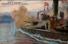 U-Boot S.M.S. Monitore Beschiessen Die Festung Belgrad II (Ecken Abgestossen) - Guerra 1914-18