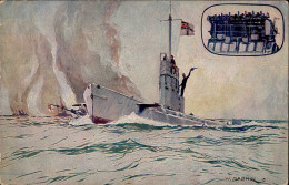U-Boot Sign.Malchin, W. I-II (ecken Abgestossen) - Guerre 1914-18