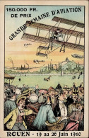 FRANKREICH - ROUEN GRAND SEMAINE D` AVIATION 1910 - Dekorative Litho Leider Ecke Stark Gestoßen! II - War 1914-18