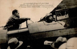 Flugwesen Pioniere  Les Vainqueurs De Atlantique Coste Et Bellonte 1930 I-II (fleckig) Aviation - Guerra 1914-18