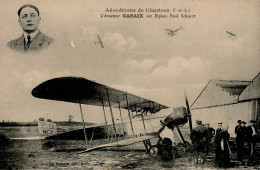 Flugwesen Pioniere Aerodrome De ChartresL Aviateur Garaix Sur Biplan Paul Schmitt I-II Aviation - Guerra 1914-18