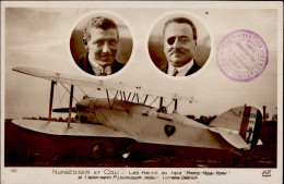 Flugwesen Pioniere Nungesser U. Coli Les Heros Du Raid Paris-New York I-II (fleckig) Aviation - Weltkrieg 1914-18