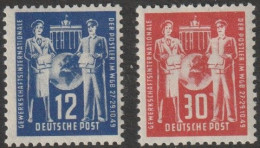 DDR: 1949, Mi. Nr. 243-44, Gründungskonferenz Der Int. Gewerkschaftsvereinigung.  **/MNH - Nuovi