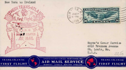 Flugpost Luftpost Northern Trans-Atlantic First Flight New York-Irland 1939, Rs. Irischer Flug-Bestätigungsstempel - Guerra 1914-18