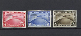 Deutsches Reich Luftschiff Zeppelin Chicagofahrt Weltausstellung 1933 Kpl *, Gummi Nicht Einwandfrei, Falze, Darüber Hin - Dirigeables